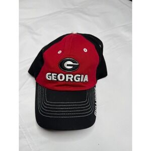 Georgia Bulldogs Baseball Cap Red Black Embroidered G Logo Adjustable Strap